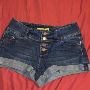 Blue Jean Cuffed Shorts